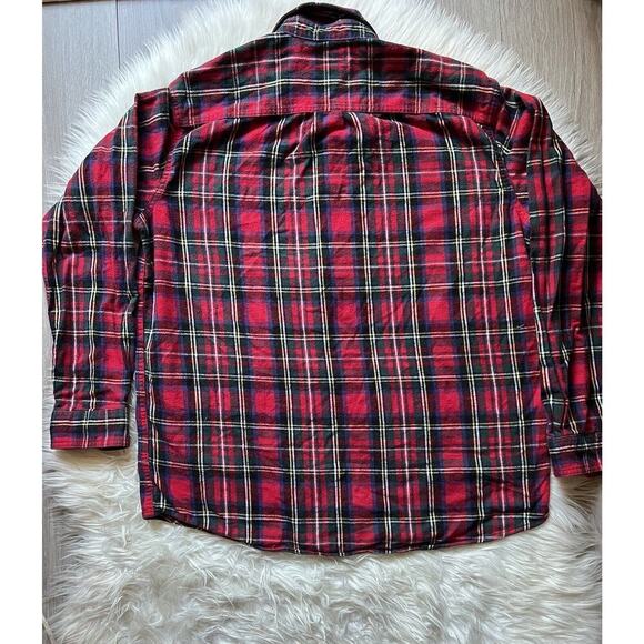 Vintage LL Bean Button Down Shirt Men's L Traditional Fit Long Sleeve Plaid Red - Picture 7 of 7